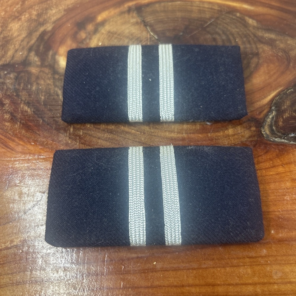 Candidate Pilot Epaulets 2 Bars White Military EUC Lot Of‎ 2